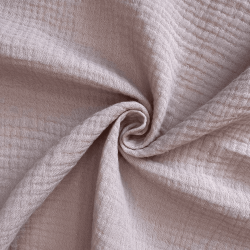 Ткань Муслин Жатый, цвет Пыльно-Розовый (на отрез)  в Дербенте