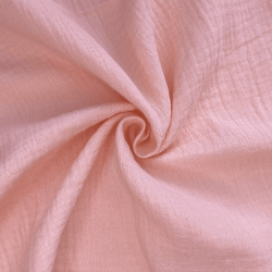Ткань Муслин Жатый, цвет Нежно-Розовый (на отрез)  в Дербенте