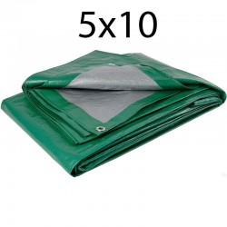 Тент &quot;Тарпикс&quot; 5*10 м, 120 г/м2, цвет Зеленый, люверсы каждые 50см  в Дербенте