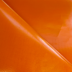 Тентовый материал ПВХ 450 гр/м2, Оранжевый (Ширина 160см), на отрез  в Дербенте, 450 г/м2, 699 руб