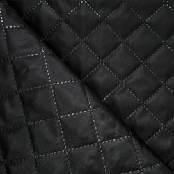 Стеганая подкладочная ткань с синтепоном (100гр/м2), цвет Черный (на отрез)  в Дербенте
