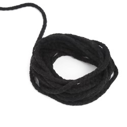 Шнур для одежды тип 2, цвет Чёрный (плетено-вязаный/полиэфир)  в Дербенте