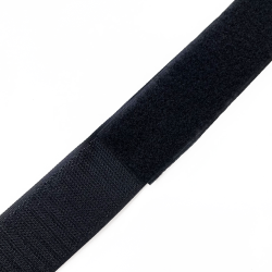 Контактная лента 40мм (38мм) цвет Черный (велькро-липучка, на отрез)  в Дербенте